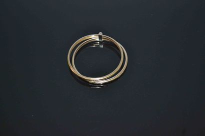 DOUBLE BRACELET RIGIDE en or jaune 

Signé...