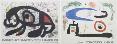 MIRÓ
Lot de deux affiches lithographiques...