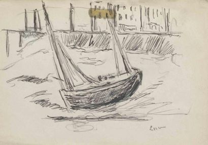 Maximilien Luce
Barque Dessin au stylo signé...