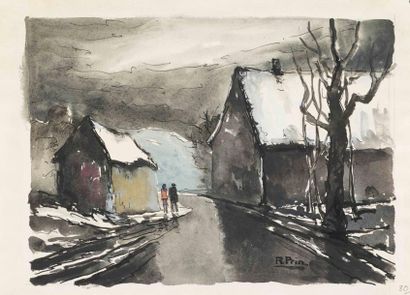 René PRIN
Paysage sous la neige Aquarelle...