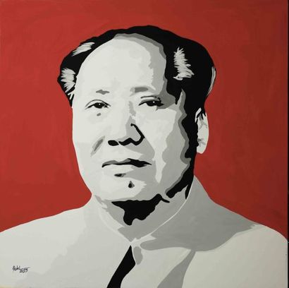 Abdel
Mao, 2013. Pistolet sur toile 110 x...