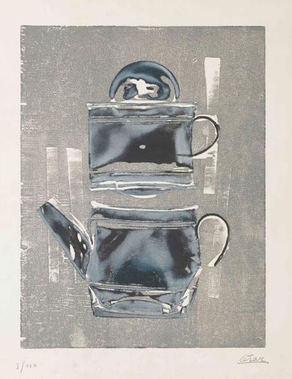 CÉSAR
Cafetière Gravure numérotée 3/100 signée...