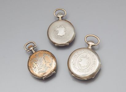 LOT de MONTRES DE COL en argent et argent...