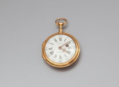 MONTRE DE GOUSSET en or, le cadran en émail...