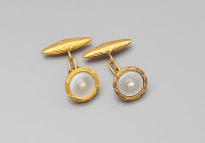 Paire de boutons de manchettes rondes en...
