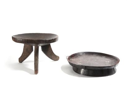 Ethiopie

Tabouret tripode et un plat

Bois...