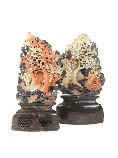 Chine

Paire de blocs de stéatite sculptés...