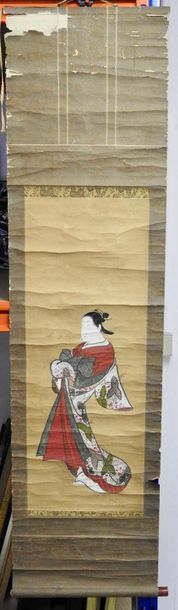 Japon

Rouleaux peint représentant une Geisha

Signé

XIX°...