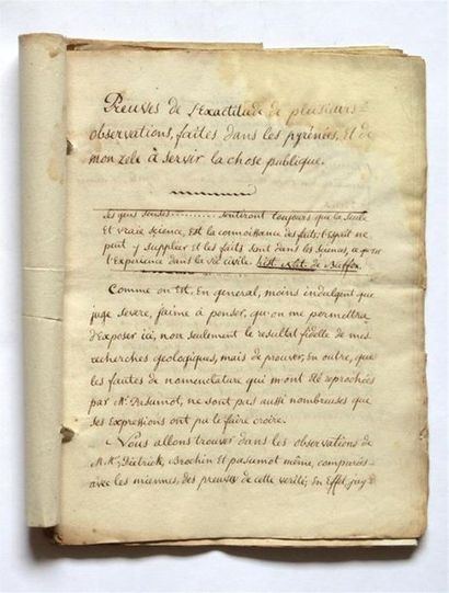 Manuscrit PALASSOU (Pierre Bernard de) Preuve...