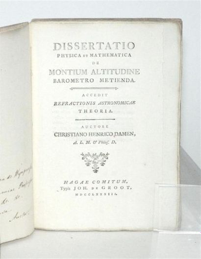 DAMEN (Christiaan Hendrik) Dissertatio physica...