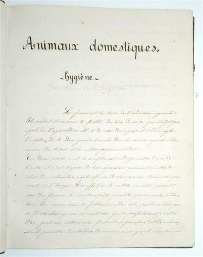 Manuscrit DESPOUY (G.) - ÉLEVAGE Hygiène...