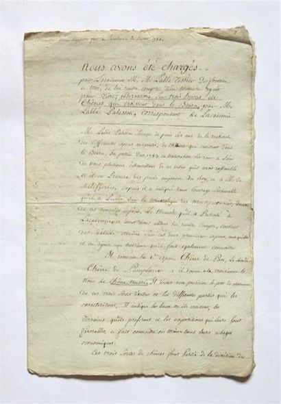 Manuscrit ACADÉMIE ROYALE DES SCIENCES -...