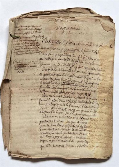Manuscrit inédit - Pour Mr Dartiguenave PALASSOU...