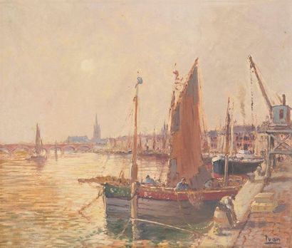 IVAN
« Le port de Bordeaux »
Huile sur panneau,...