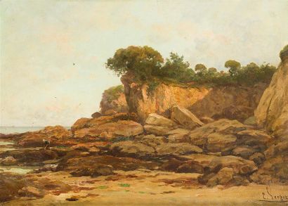 Eugène VERGEZ (1848-1926)
« Côte de Bretagne,...