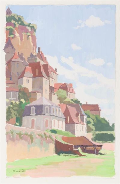 Pierre-René RODES (1896-1971)
« Beynac »
Gouache,...
