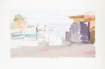 Pierre-René RODES (1896-1971)
« Au port »
Gouache,...