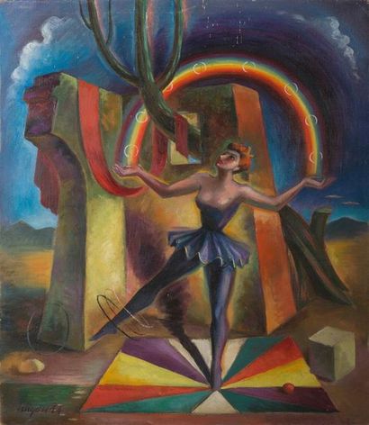 Jean HUGON (1919-1990)
« Composition surréaliste...