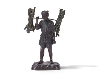 Deux statuettes de paysans en bronze

Asie,...