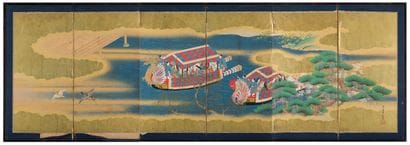 PETIT PARAVENT A SIX FEUILLES 

Japon, fin...