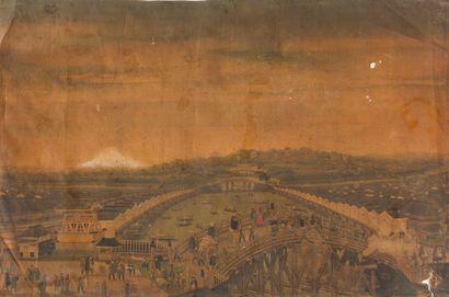Deux peintures à l'encre et couleur sur soie...
