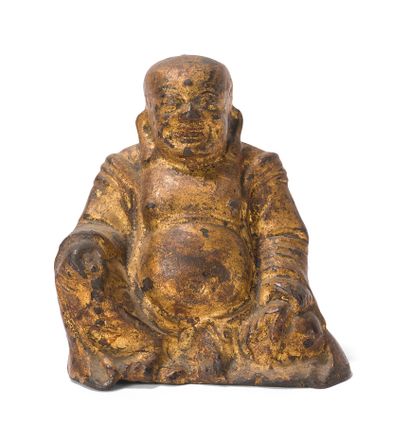 Statuette de Budai en bronze laqué

Chine,...