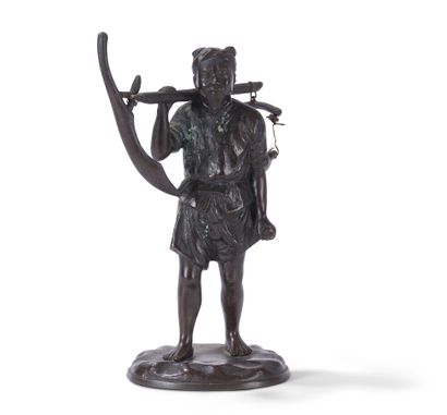 Deux statuettes de paysans en bronze

Asie,...