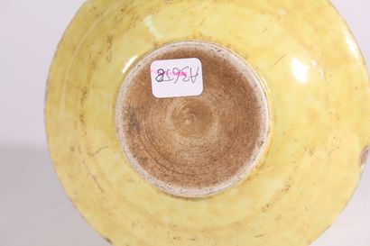 Bouteille tokuri en porcelaine à fond jaune

Japon,...