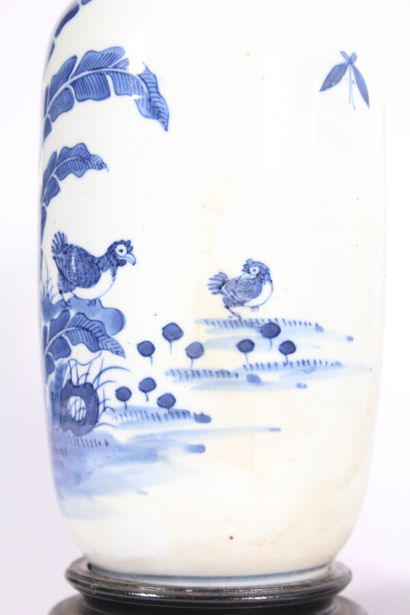 Paire de vases en porcelaine bleu blanc à...