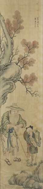 DEUX PEINTURES À L'ENCRE ET COULEURS SUR...