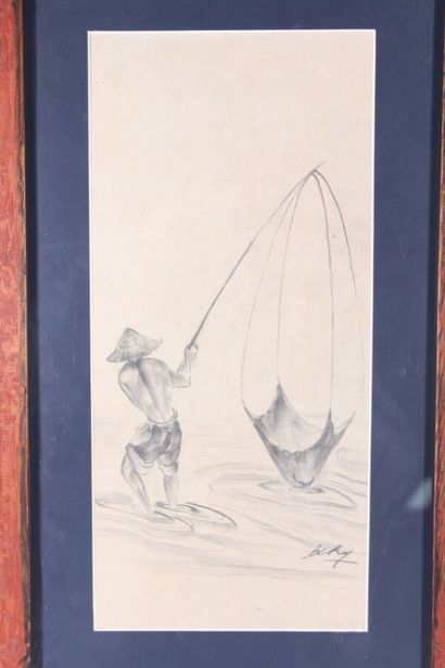 Vietnam, 20th century
Two ink and gouache...
