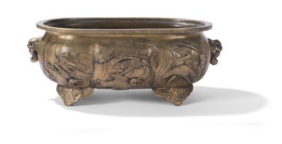 Brûle-parfum en bronze 
Japon, début du XXème...