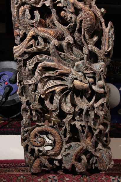 Two architectural elements in polychrome...