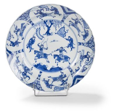 Deux plats creux en porcelaine bleu blanc
Chine,...