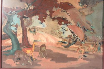 Nguyen Phu-Khai
Polychrome lacquer panel
With...