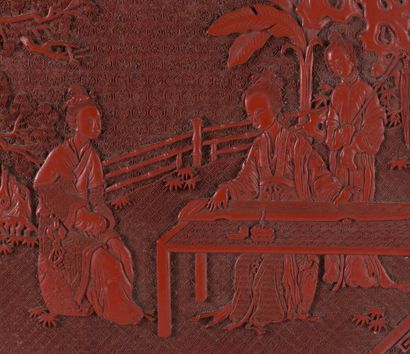 Red lacquer tray
China, 20th century
Square...