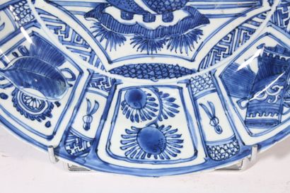 Large blue and white porcelain dish
China,...
