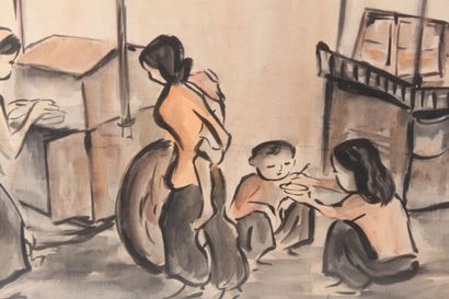 Vietnam, 20th century
Two ink and gouache...