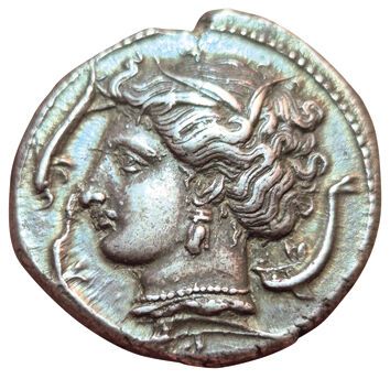 Siculo-Punic Tetradrachm. Circa 320-300 B.C....