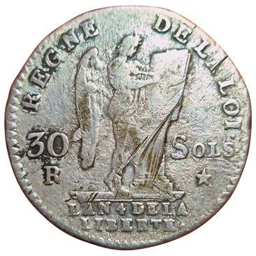 Constitution. 30 sols au Génie. 1792 R. Variété...