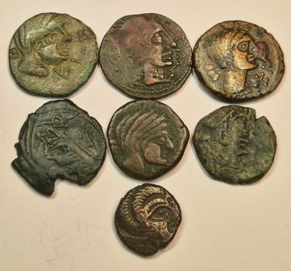 7 coins: Corisolites statère de billon, Longostalètes...