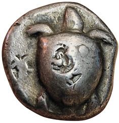 Aegina. 480-457 B.C. Statere. A/ Tortoise...