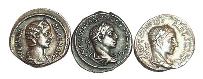 Lot of 3 denarii: Alexandre Sévère FIDES...