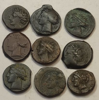 Lot of 9 bronzes. 17 to 20mm. With collection...
