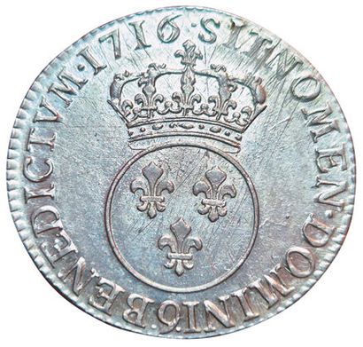 Louis XV. Demi écu Vertugadin, «à l'écu rond...