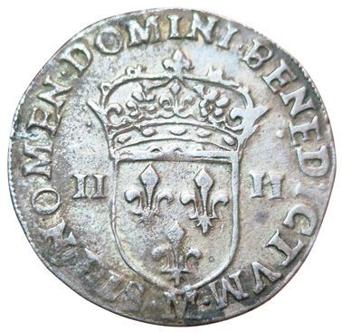 Henri III. Quart d'écu 1587 M. Toulouse....