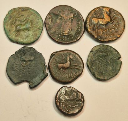 7 coins: Corisolites statère de billon, Longostalètes...