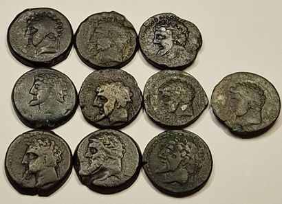 Numidia. Lot of 10 bronzes. Massinissa or...