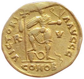 Visigoths. Solidus. In the name of Valentinian...