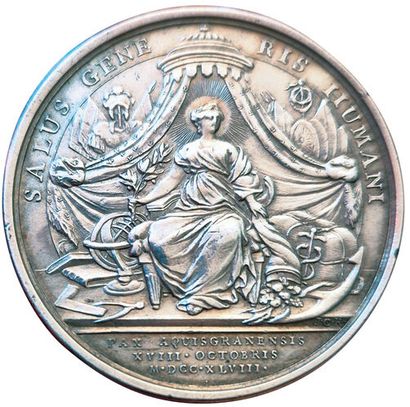 Louis XV. Médaille argent. Paix d'Aix la...
